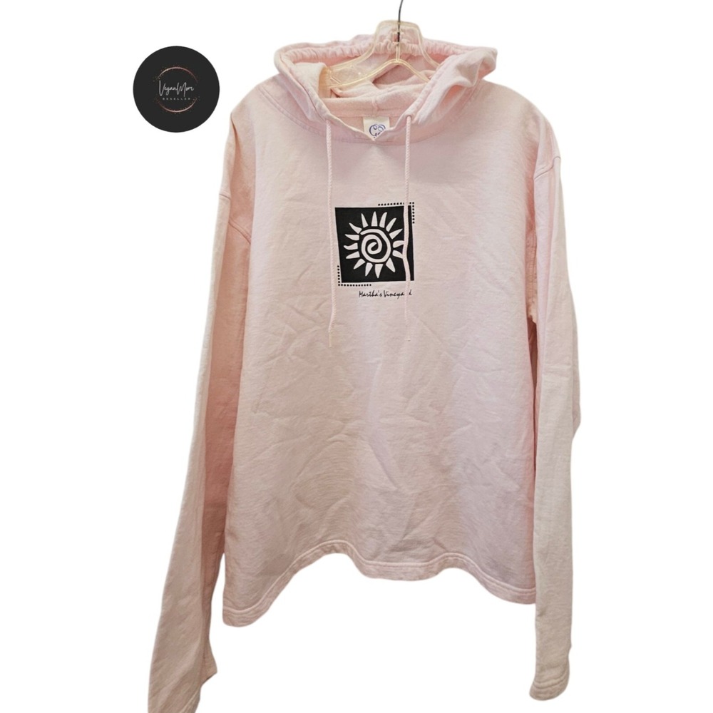 Martha's Vineyard Medium Pink Sweatshirt Pullover Hoodie Size Medium